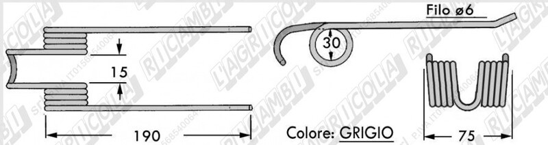 DENTE RACCOGLITORE STRETTO TIPO GALLIGNANI 8876293 - L'AGRICOLA RICAMBI - 59520-B - immagine 2