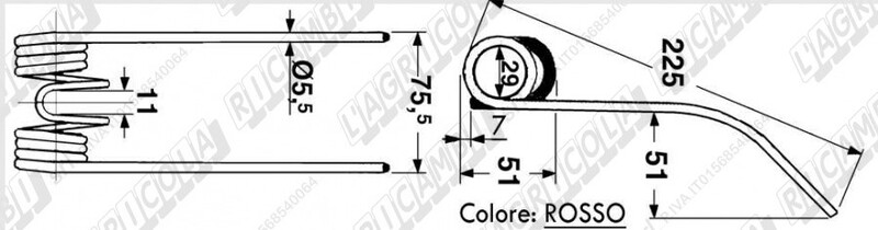 COLLECTOR TOOTH TYPE FERABOLI 1800002 - L'AGRICOLA RICAMBI - 59554-C - Image 2