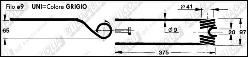 DENTE A MOLLA PER GIRELLO TIP DEUTZ-FAHR VICON - L'AGRICOLA RICAMBI - 67253 - immagine 2