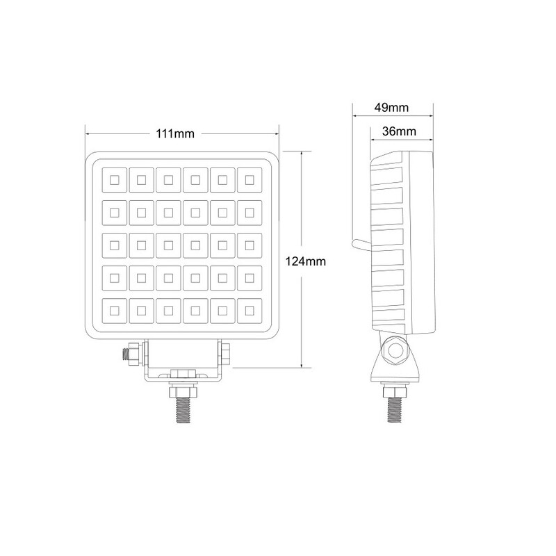 WORK LIGHT 30 LED 3800 LM 110x108 WITH SWITCH - AMA RICAMBI - 68050 - Image 5