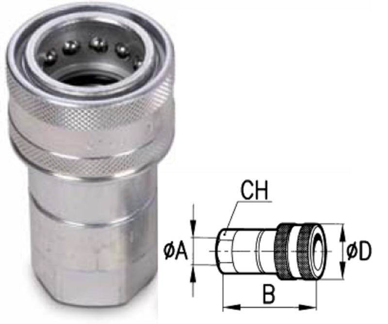 INNESTO RAPIDO FEMMINA 1/2" A VALVOLA - CERMAG - 80356