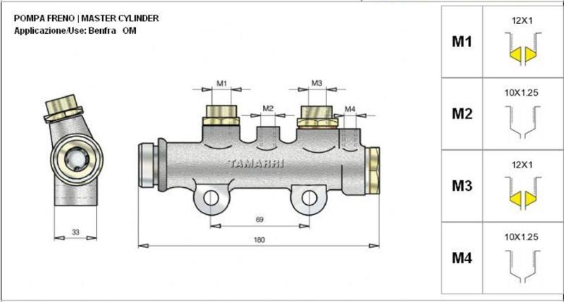 BRAKE PUMP TYPE FERRARI 75 - 76 - AFTERMARKET - F0837102000