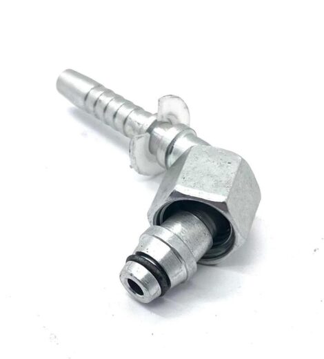RACCORDO CURVO FILETTO M14 DIN ERMETO PER TUBO DIAMETRO 1/4" = 6,4 mm. - CERMAG - 81057