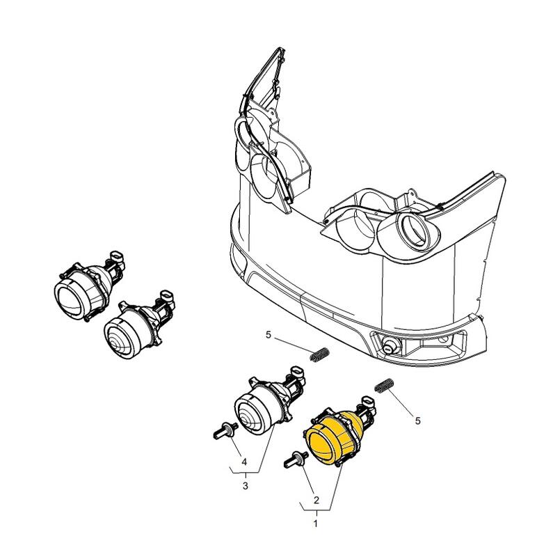 Set Faro Anteriore Per Trattori Massey Ferguson Serie 100, 200, 500, 600 - Con Lampadina, Alloggiamento In Metallo