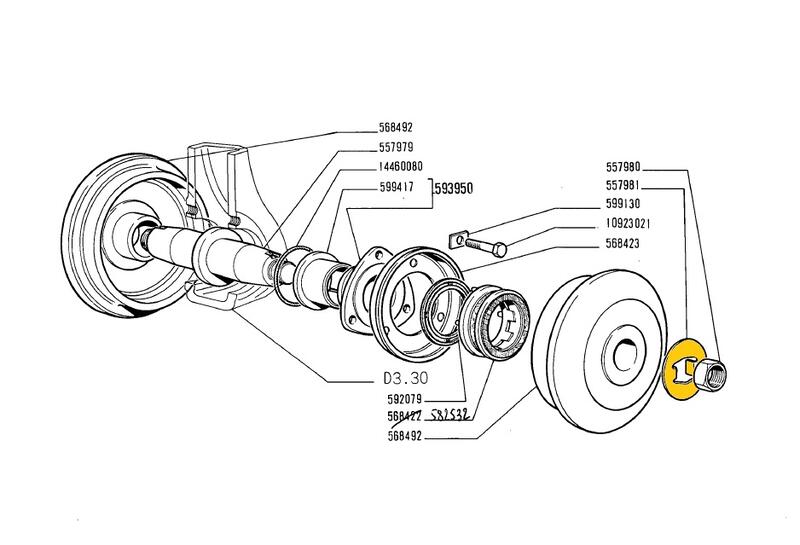 FERMO A PIEGARE PER DADO RULLO INFERIORE FIAT 311C - 312C - 352C - 355C - AFTERMARKET - 557981