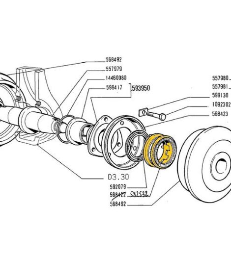 GUARNIZIONE INTERNA RULLO DIAMETRO 78 mm. - AFTERMARKET - 568422