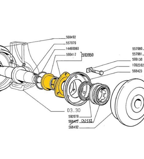 LOWER ROLLER SUPPORT TYPE FIAT 311C - 312C - 352C - 355C - AFTERMARKET - 593950