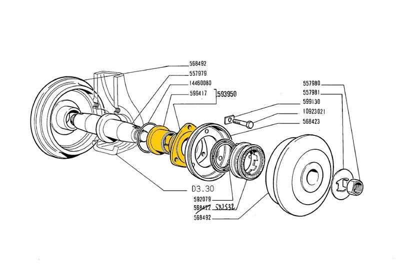 SUPPORTO RULLO INFERIORE TIPO FIAT 311C - 312C - 352C - 355C - AFTERMARKET - 593950
