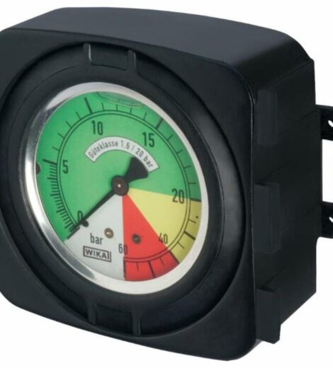 MANOMETRO ISOMETRICO PER SCATOLE DI COMANDO SCALA 0-20/60 BAR CON PORTAMANOMETRO - AMA RICAMBI - 91701