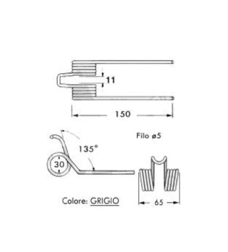 DENTE RACCOGLITORE ROTOPRESSA GALLIGNANI - L'AGRICOLA RICAMBI - 59521-E