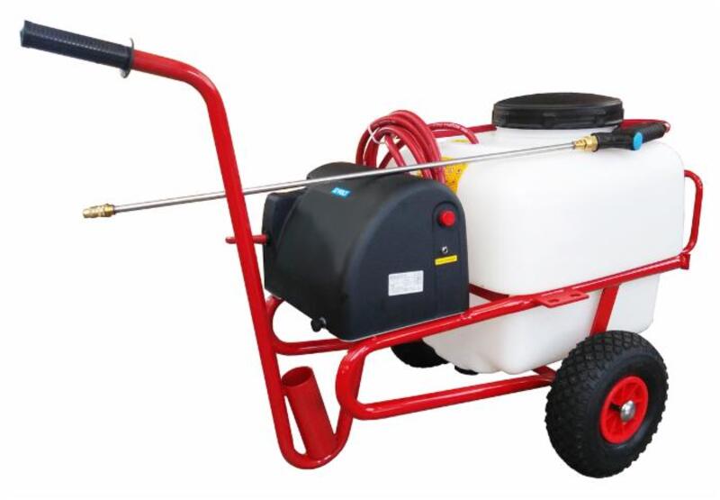 TROLLEY SPRAYER WITH 50 LITERS TANK AND 12V PUMP WITH BATTERY AND CHARGER - AMA RICAMBI - 95855