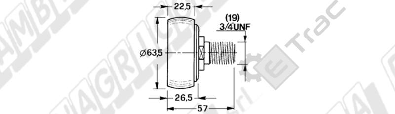 RULLO PISTONE DIAMETRO 63,5 FILETTO 3/4" UNF - L'AGRICOLA RICAMBI - 58101 - immagine 2