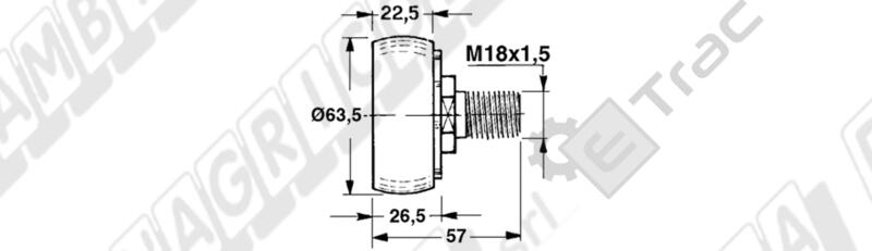 PISTON ROLLER DIAMETER 63.5 mm. - L'AGRICOLA RICAMBI - 58105