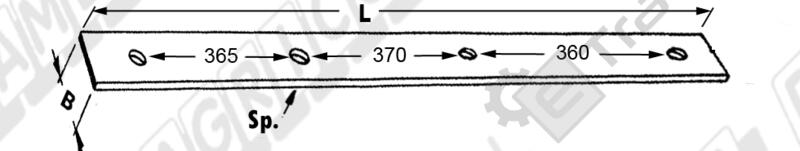 GUIDA INFERIORE PISTONE PIATTA L=1350 B=50 Sp=5 mm. - L'AGRICOLA RICAMBI - 58314 - immagine 2