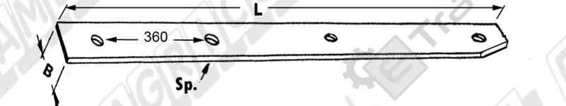 GUIDA PISTONE PIATTA INFERIORE 1325x80x8 - L'AGRICOLA RICAMBI - 58319 - immagine 2