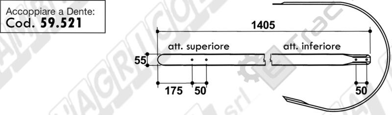 FASCIA RACCOGLITORE SVILUPPO 1405 mm. TIPO GALLIGNANI - L'AGRICOLA RICAMBI - 59312 - immagine 2