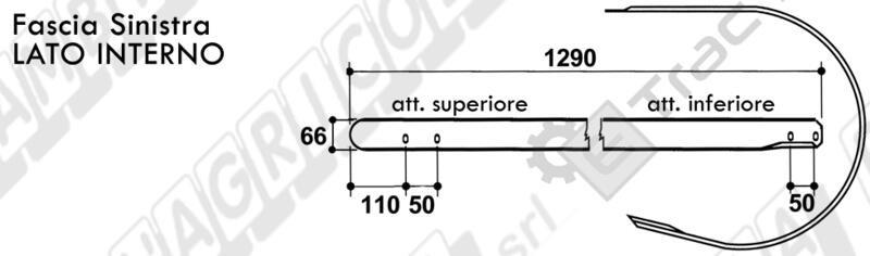 FASCIA RACCOGLITORE SINISTRA SVILUPPO 1290 mm. - L'AGRICOLA RICAMBI - 59345 - immagine 2