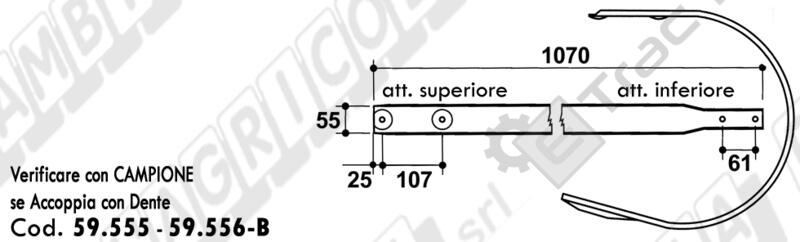 FASCIA RACCOGLITORE ROTOPRESSA TIPO KRONE 9381570 - L'AGRICOLA RICAMBI - 59404-A - immagine 2