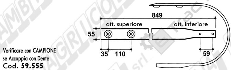 FASCIA RACCOGLITORE TIPO KRONE - L'AGRICOLA RICAMBI - 59404 - immagine 2