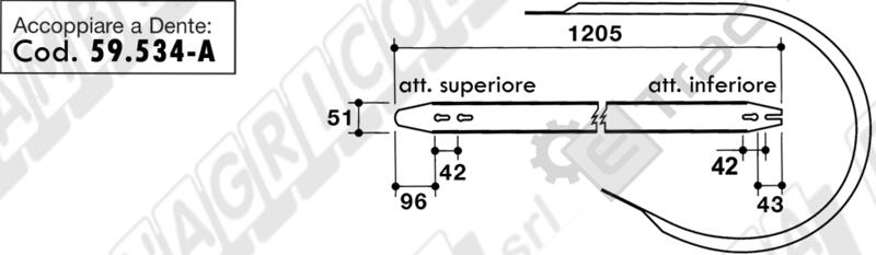 FASCIA RACCOGLITORE ROTOPRESSA TIPO CLAAS MODELLO 66 rif. 08214392 - L'AGRICOLA RICAMBI - 59407 - immagine 2