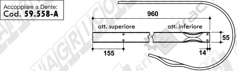 FASCIA RACCOGLITORE SVILUPPO LUNGHEZZA 960 mm. TIPO FERABOLI SPRINTER - L'AGRICOLA RICAMBI - 59417 - immagine 2