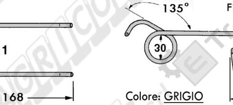 DENTE RACCOGLITORE TIPO GALLIGNANI RB 3300L - ZENIT - GAV6/V9 L - L'AGRICOLA RICAMBI - 59521-G