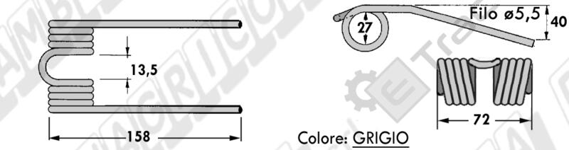 DENTE RACCOGLITORE ATTACCO STRETTO TIPO KRONE 938.040.3 - L'AGRICOLA RICAMBI - 59556-A - immagine 3