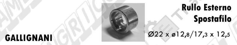 RULLO ESTERNO SPOSTAFILO DIAMETRO 22x12,8/17,3 mm. - L'AGRICOLA RICAMBI - 64372 - immagine 2