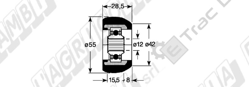 RULLO SENZA PERNO PER GIRO ANDANATORI FIORINI - L'AGRICOLA RICAMBI - 67061 - immagine 2
