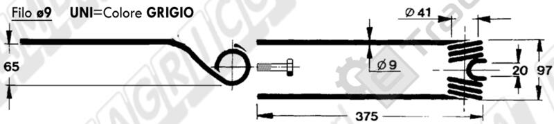 DENTE A MOLLA PER GIRELLO TIP DEUTZ-FAHR VICON - L'AGRICOLA RICAMBI - 67253 - immagine 4