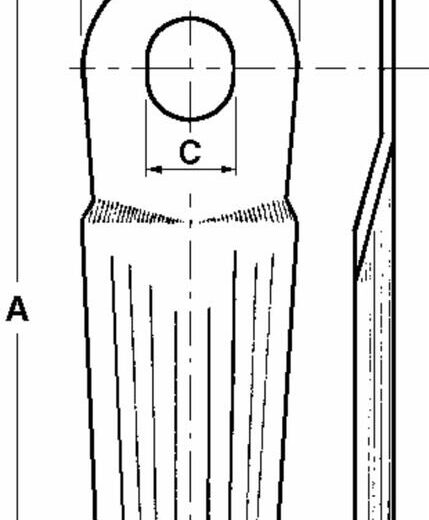 COLTELLO RINFORZATO 112x50x4 FORO 18,5-20,5 - AMA RICAMBI - 95803