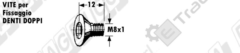 VITE M8x12x1 mm. TSEI 90 GRADI - BARRA FALCIANTE BCS DUPLEX - L'AGRICOLA RICAMBI - 74404