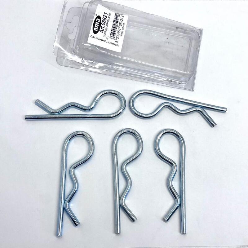 COPPIGLIA A MOLLA DIAMETRO 6 mm. IN CONFEZIONE DA 5 PEZZI - AMA RICAMBI - 05921