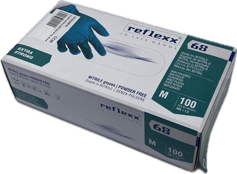REFLEXX 68 NITRILE GLOVES SIZE M IN PACK OF 100 PIECES - AFTERMARKET - GUAN14