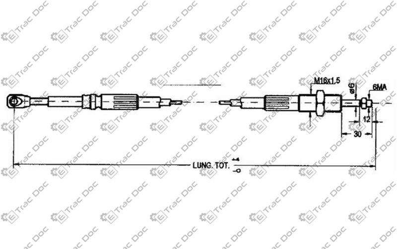 REMOTE CONTROL CABLE LENGTH 1500 mm. FOR DISTRIBUTOR WITH CLOCHE LEVER - AMA RICAMBI - 31758 - Image 2