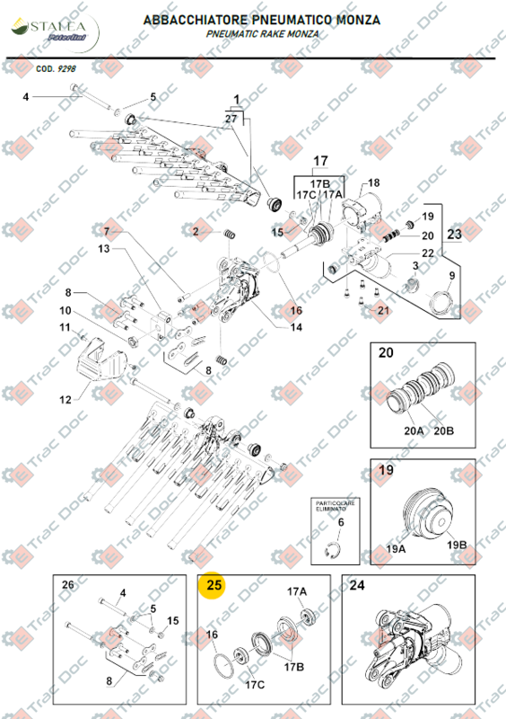 KIT GUARNIZIONI ABBACCHIATORE PNEUMATICO MONZA - IMOLA - VALEA - PATERLINI - 770.144 - immagine 4