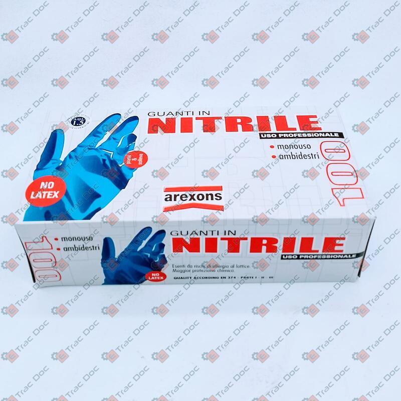 BLUE NITRILE GLOVES SIZE XL IN PACK OF 100 PIECES - AREXONS - 0903