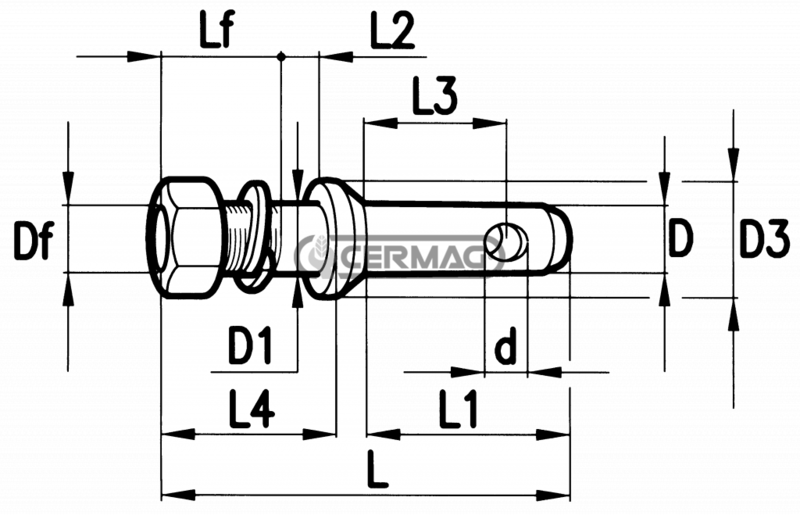 PERNO ATTACCO SOLLEVATORE DIAMETRO 22x20 mm. - CERMAG - 50281 - immagine 2