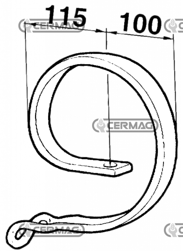 RINFORZO MOLLA VIBRO COLTIVATORE SEZIONE 45x10 mm. OCCHIO LARGO - CERMAG - 56383 - immagine 2