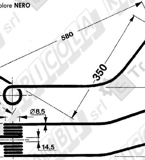 DENTE A FORCA LUNGO GIRO ANDANATORE MORRA - L'AGRICOLA RICAMBI - 67307-B