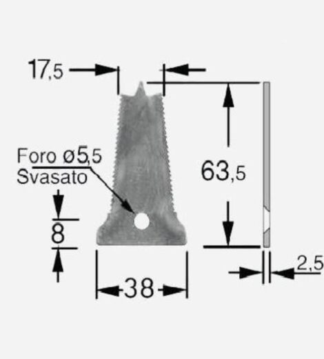 PIASTRINA PER DENTE FITTO BCS 622 - L'AGRICOLA RICAMBI - 74204