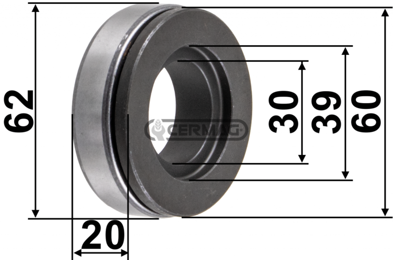 CUSCINETTO REGGISPINTA 30x62x20 mm. TIPO PASQUALI - CERMAG - 15669 - immagine 3