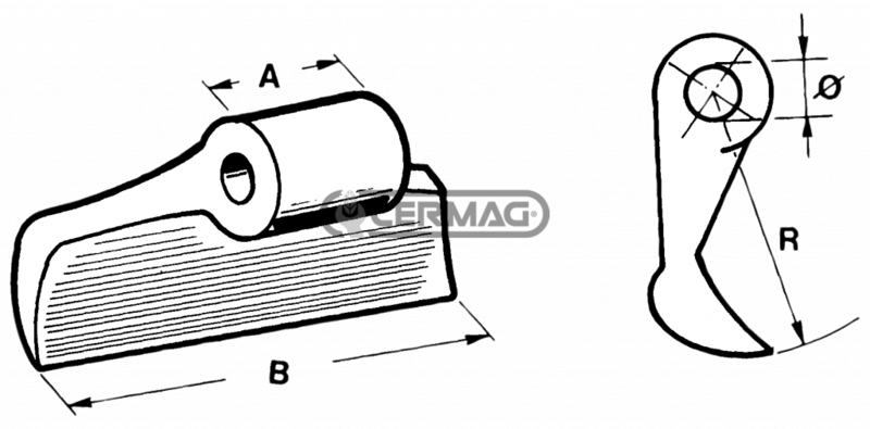 AGRICOM SHREDDING MALE HOLE DIAMETER 16.5 mm. - CERMAG - 57300 - Image 3