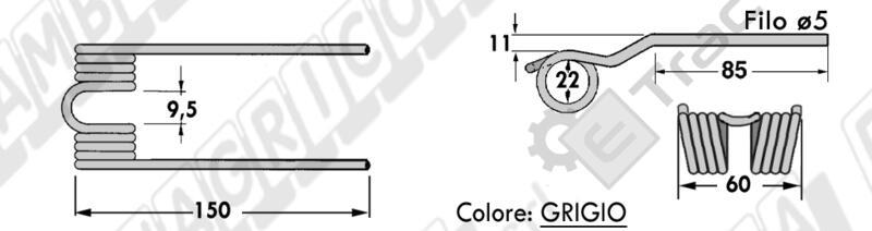 DENTE RACCOGLITORE KRONE - L'AGRICOLA RICAMBI - 59556-D