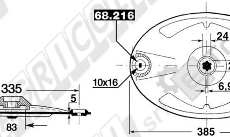 DISCO PORTA COLTELLI CENTRALE TIPO FORT - MORRA - L'AGRICOLA RICAMBI - 68861