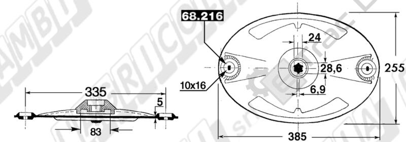 DISCO PORTA COLTELLI CENTRALE TIPO FORT - MORRA - L'AGRICOLA RICAMBI - 68861