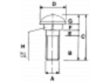 SCREW M16x1.5x45 DOMED HEAD AND SQUARE UNDER HEAD FOR WHEEL FIXING - CERMAG - 40186