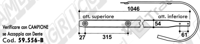 FASCIA RACCOGLITORE ROTOPRESSA KRONE MODELLO 160 LUNGA - L'AGRICOLA RICAMBI - 59404-1