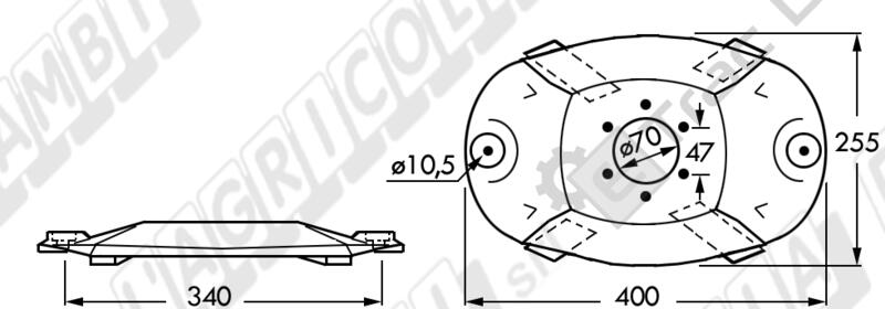 CENTRAL KNIFE HOLDER DISC TYPE CLAAS 9523400 - L'AGRICOLA RICAMBI - 68867-D