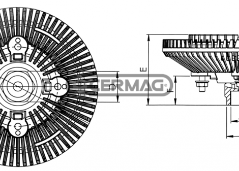 GIUNTO VISCOSTATICO VENTILATORE TIPO CNH NEW HOLLAND SERIE T4 - CERMAG - 13401